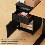60cm Storage Cabinet With Drawers And Open Shelf | One Size | Black