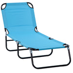 Portable Folding Lounger W/ Adjustable Back | Set-of-1 | Sky Blue