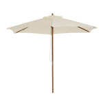 2.5m Wood Garden Parasol Sun Shade | Cream