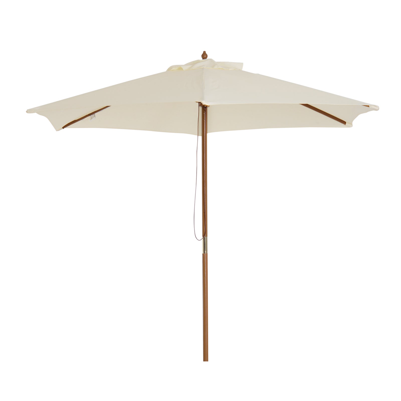 2.5m Wood Garden Parasol Sun Shade | Cream