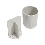 Recycled Toothbrush Holder - Three compartments - Easy to clear removable parts - Made in the UK | Stone