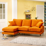 Mackenzie Left Hand Facing Velvet Corner Sofa | 4 | Burnt Orange