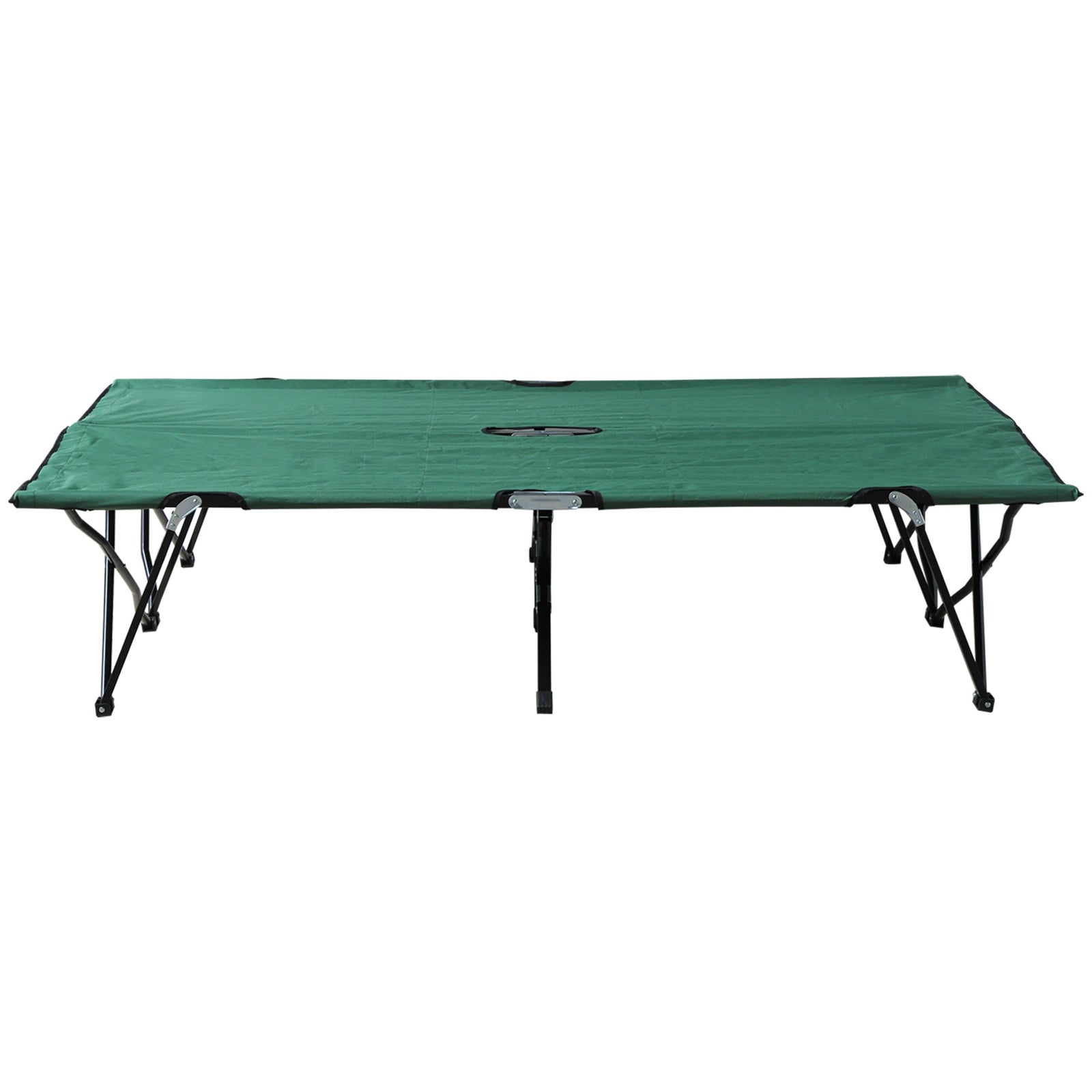 Double Camping Folding Cot Outdoor Portable Sleeping Bed | Green