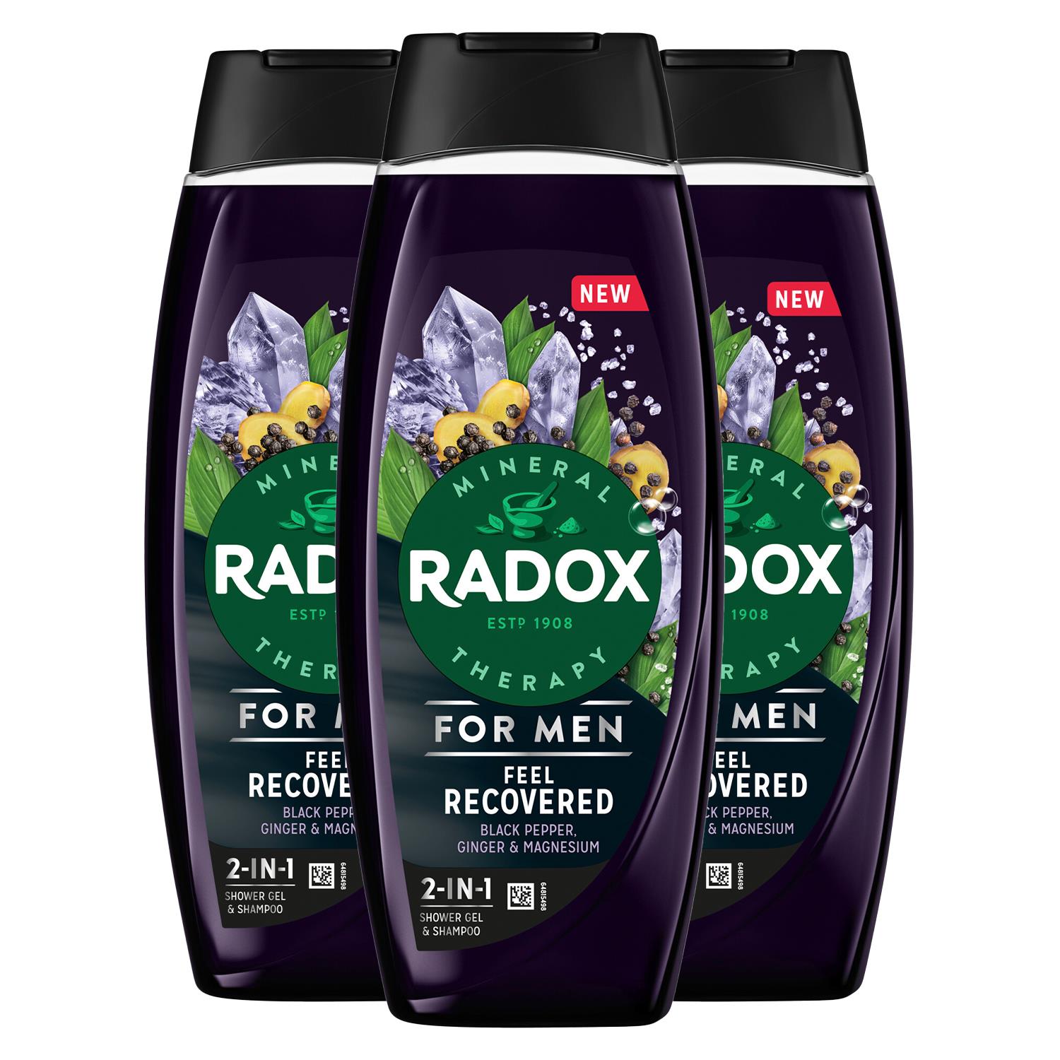 Mineral Therapy Feel Recovered 2in1 Shower Gel & Shampoo For Men, 450ml 3pk | 3