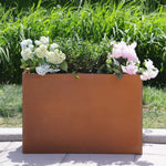 Long Corten Steel Long Tall Trough Metal Planter - Pre Rusted | 90cm x 30cm x 60cm | Brown