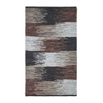 Black, Grey & Brown Real Leather Handwoven Cutshuttle Rug | 120cm x 180cm | Black & Brown