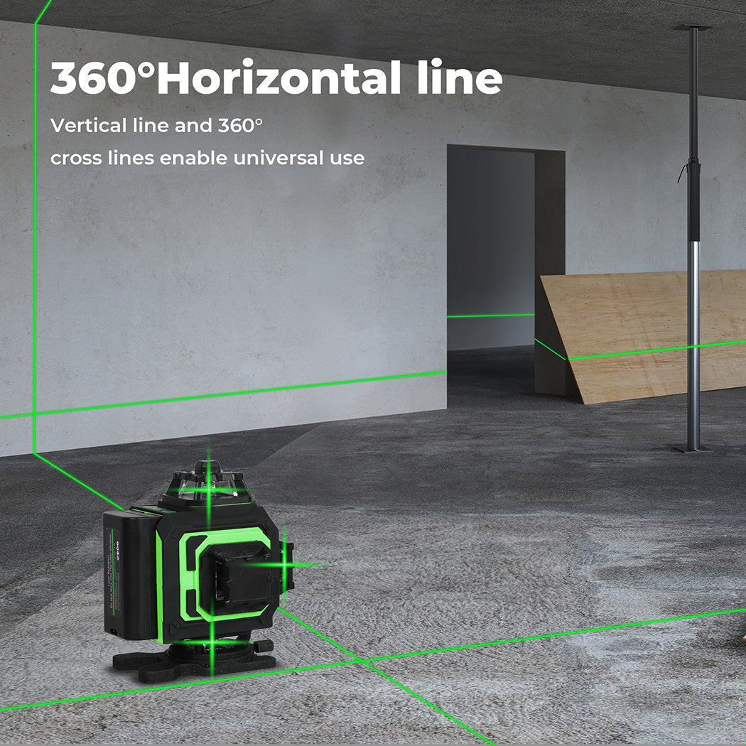 Laser Level 4d 16 Line 360° Green Self -leveling With Remote Tripod | Green