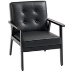 Accent Chair Pu Leather Armchair With Armrests For Living Room Black