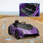 12v Lamborghini Autentica Licensed Kids Electric Car W/ Remote Control | Purple