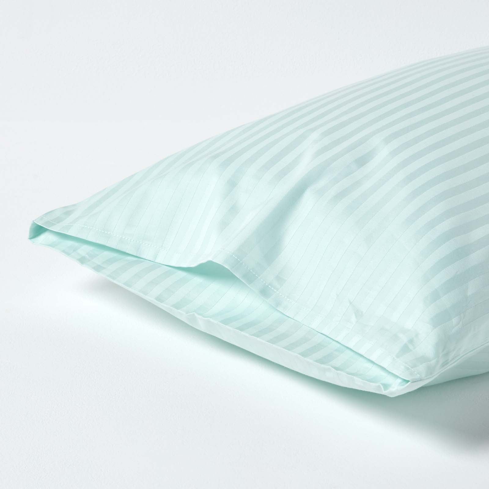 Egyptian Cotton Satin Stripe Housewife Pillowcase 330 Tc | King Pillow Case | Aqua