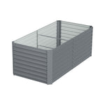 Rectangular Raised Garden Bed – Durable Steel Raised Planter With Safe Edges,160cm W X 80cm D X 60cm H,3 Support Bars | Grey