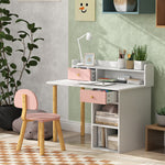 Kids Desk And Chair Set For Studying, Reading, Drawing | Pink