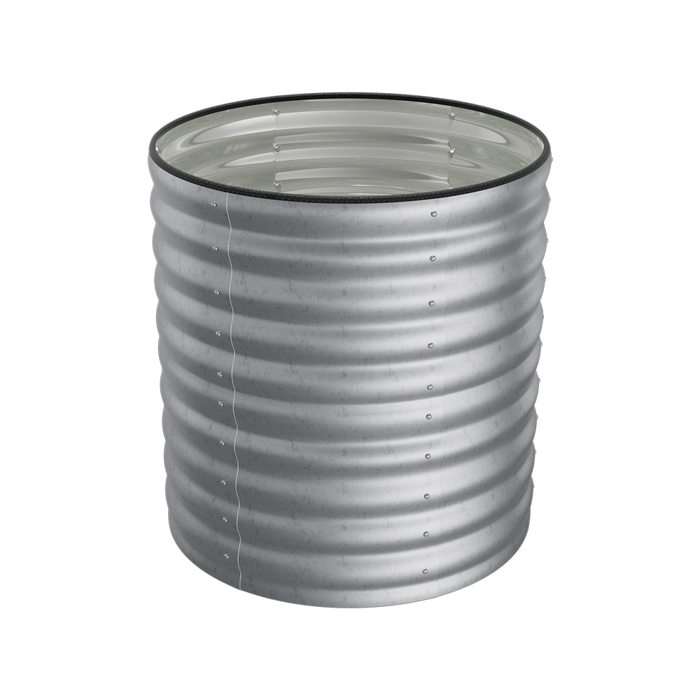 0.8m(dia) X 0.4/0.8m H Gardens Plan Round Galvanized Steel Raised Garden Bed | Large | Galvanized Silver