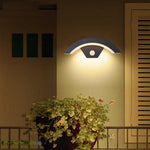 Modern Black Led Curved Induction Wall Light For Outdoor
