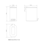 Bathroom Bin 5l, Slim Pedal, Removable Bucket Beige Essentials Collection