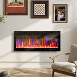 42" Wall Electric Fireplace, Slim Electric Fire, 1800w, Black