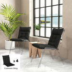 Garden Chair Cushions Set Of 4, Waterproof Seat Pads | Black