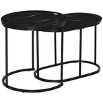 Coffee Table Faux Marble, Side Accent Tables, Black