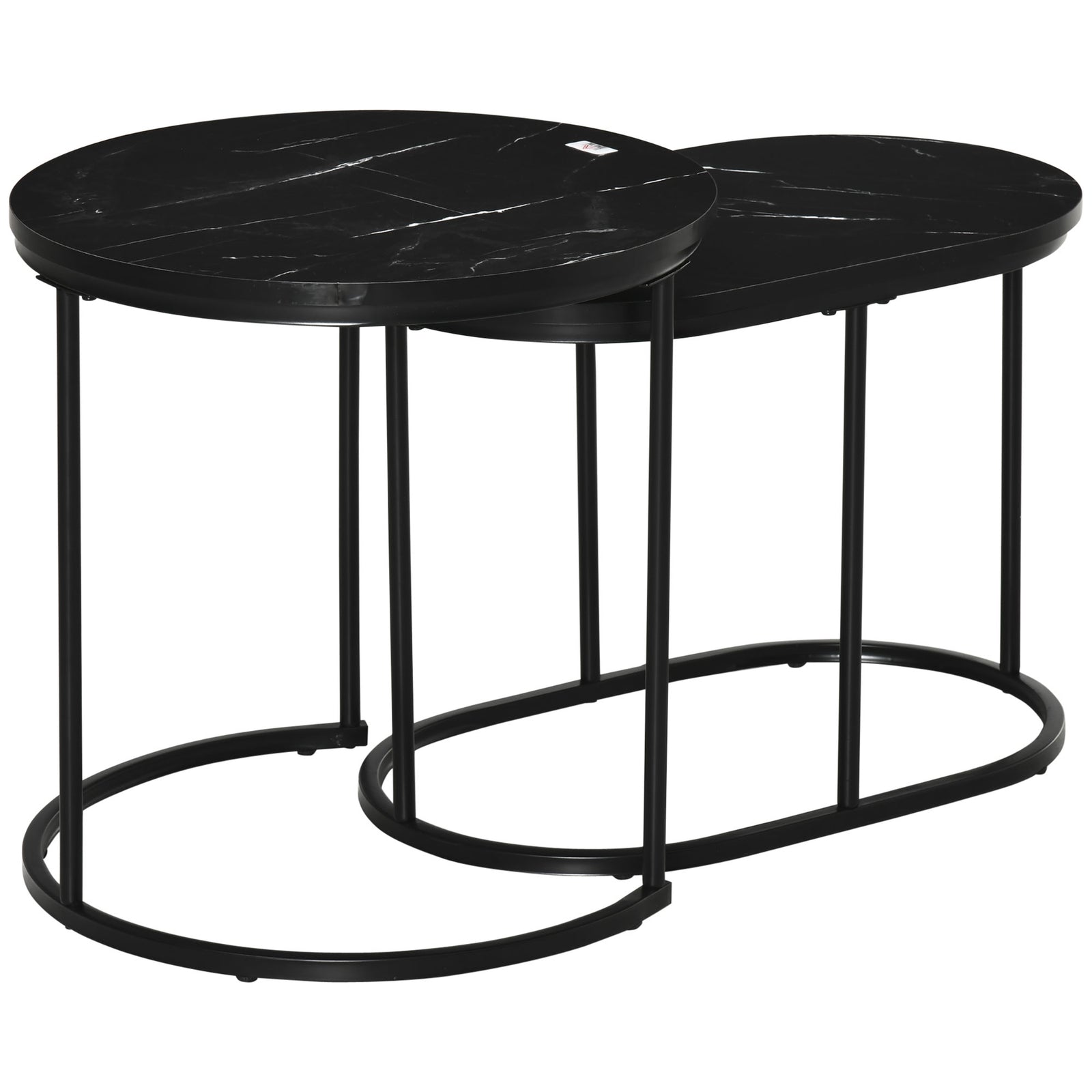 Coffee Table Faux Marble, Side Accent Tables, Black