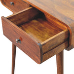 Solid Mango Wood Chestnut Curved Hallway Table