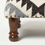 Agra Handwoven Kilim Footstool | 40cm x 40cm | Multi Colour