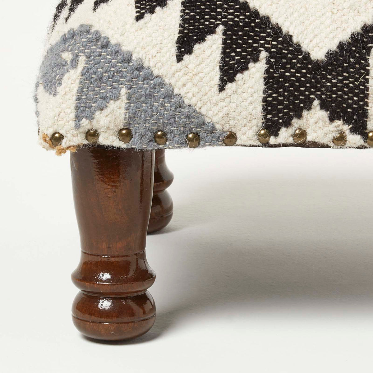 Agra Handwoven Kilim Footstool | 40cm x 40cm | Multi Colour