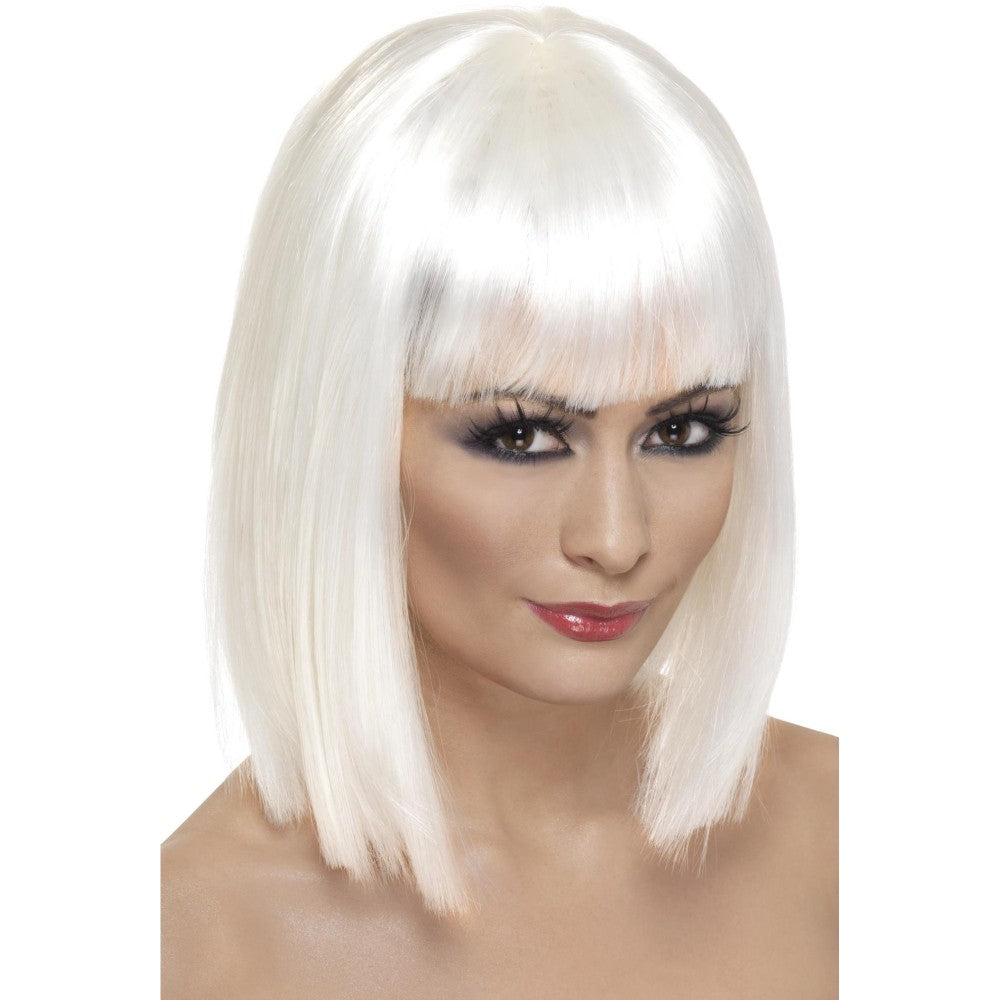 Glam Short Blunt Wig With Fringe | White
