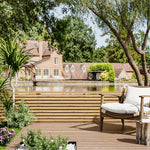 180cm W X 60cm H Garden Privacy Wooden Fence Panel, Solid Pine Slatted Outdoor Fence With Water-based Finish