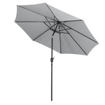 3m Garden Parasol Adjustable Tilting Parasol With Crank Handle For Outdoor Garden Patio Camping Without Base | One Size | Light Grey