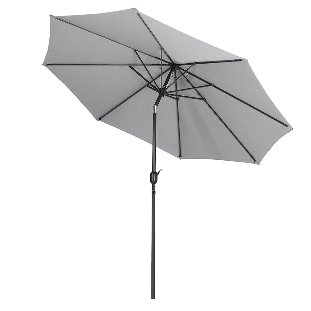 3m Garden Parasol Adjustable Tilting Parasol With Crank Handle For Outdoor Garden Patio Camping Without Base | One Size | Light Grey