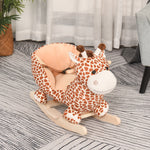 Baby Rocking Horse Kids Ride On Giraffe Plush Toy W/ 32 Song Seat Belt