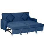 Reversible L-shaped Sectional Sofa Bed With Cushions | One Size | Blue