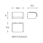 Toilet Roll Holder With Lid 14,5cm, Silver, Architect S+ Collection