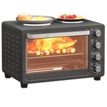 28l Countertop Toaster Oven With 2 Hot Plates, Grill, Roast