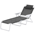 Charcoal Grey Adjustable Sun Lounger