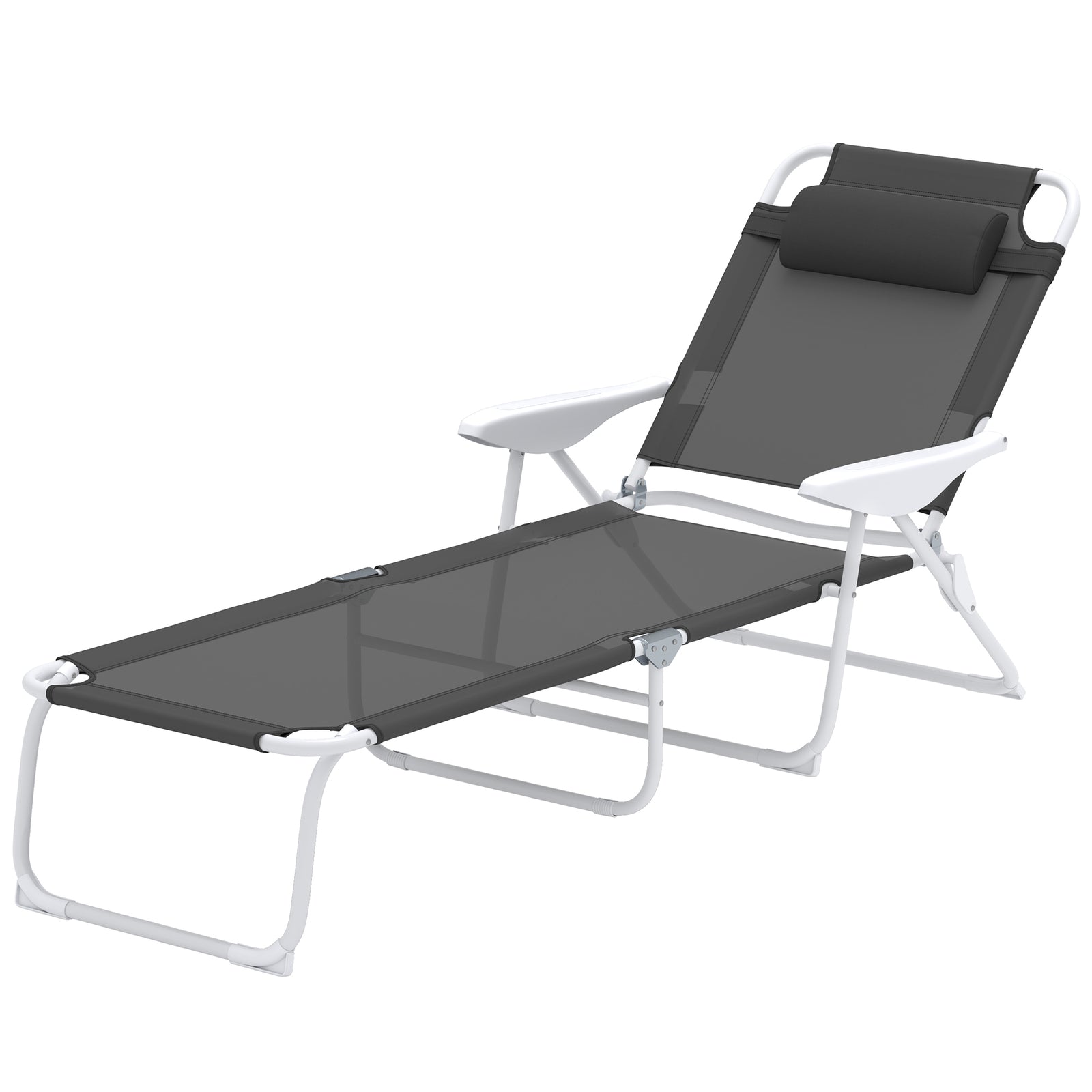 Charcoal Grey Adjustable Sun Lounger