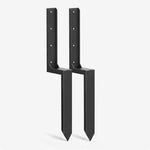 Metal Fence Post Repair Ground Anchor Stakes | Set-of-6 | Black
