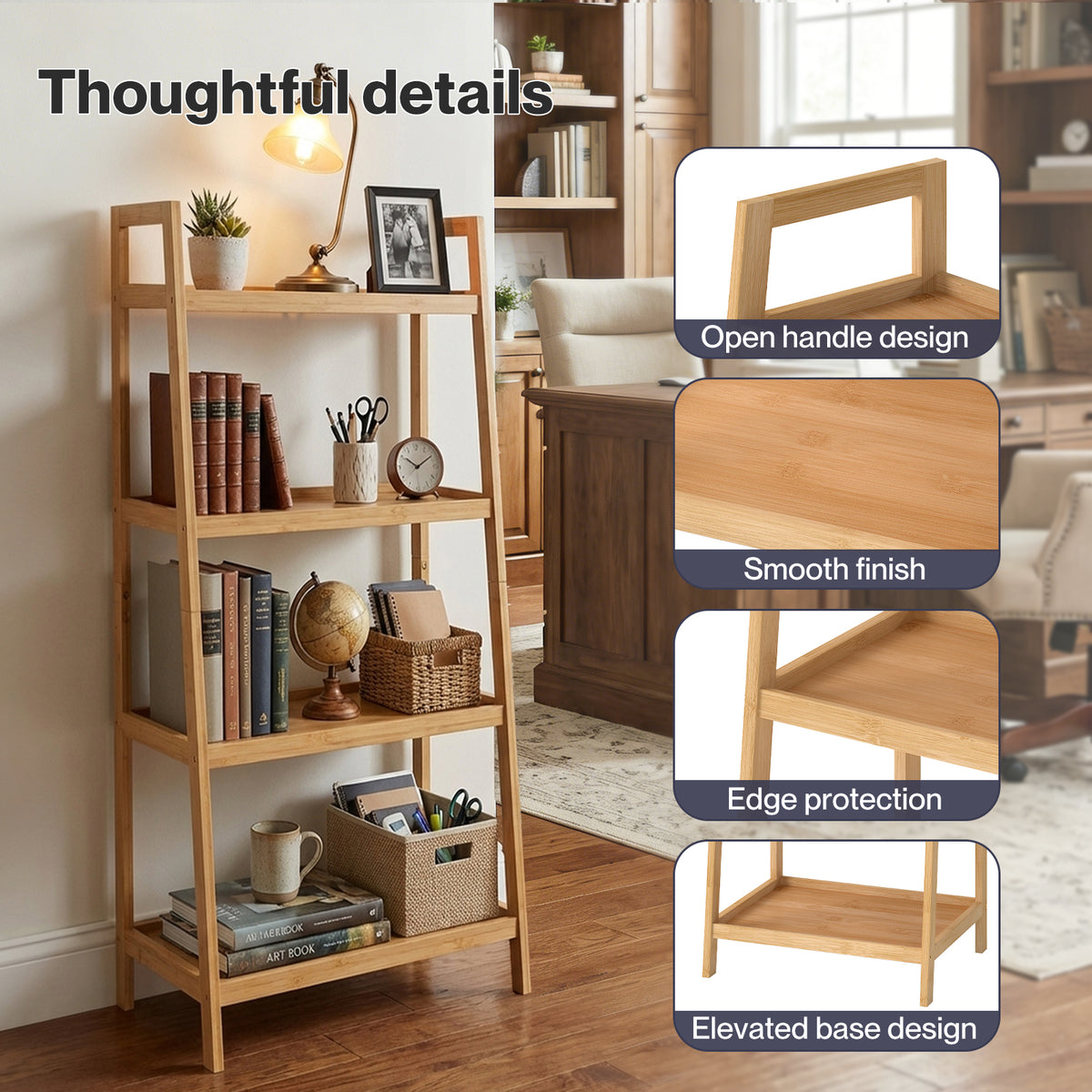 Bathroom Storage Shelves 4 Tier Rack Corner Bathroom Kitchen Bamboo