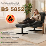 HOMCOM Accent Chair With Footstool, Modern Swivel Lounge Chair