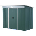 Garden Shed Outdoor Storage Tool Organizer With Double Door | Medium | Green