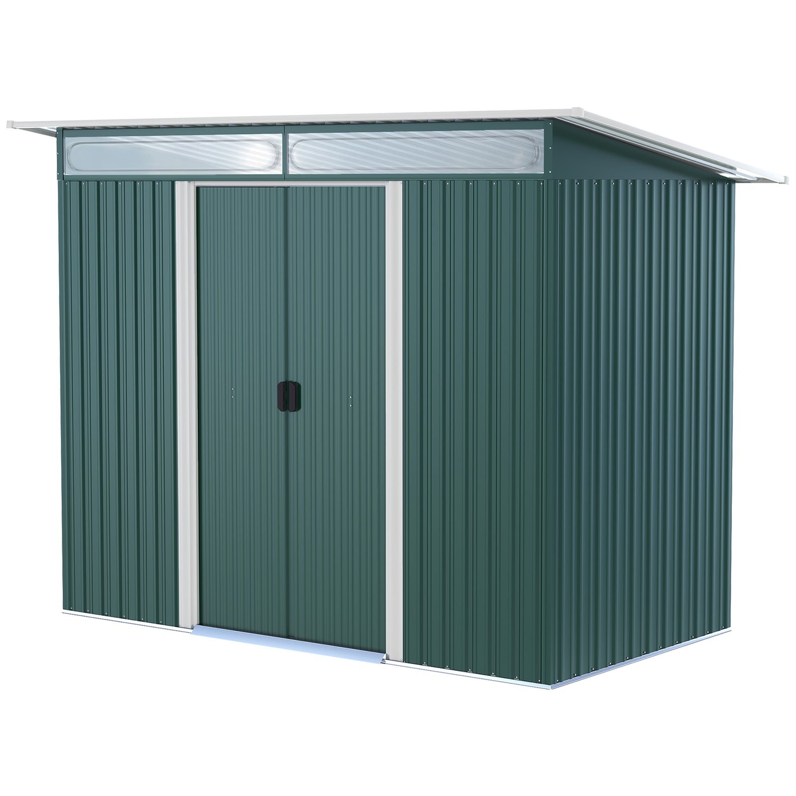 Garden Shed Outdoor Storage Tool Organizer With Double Door | Medium | Green