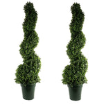 Leaf Artificial 125cm Pair Of Uv Resistant Plastic New Boxwood Spiral Tree - 920 Leaves