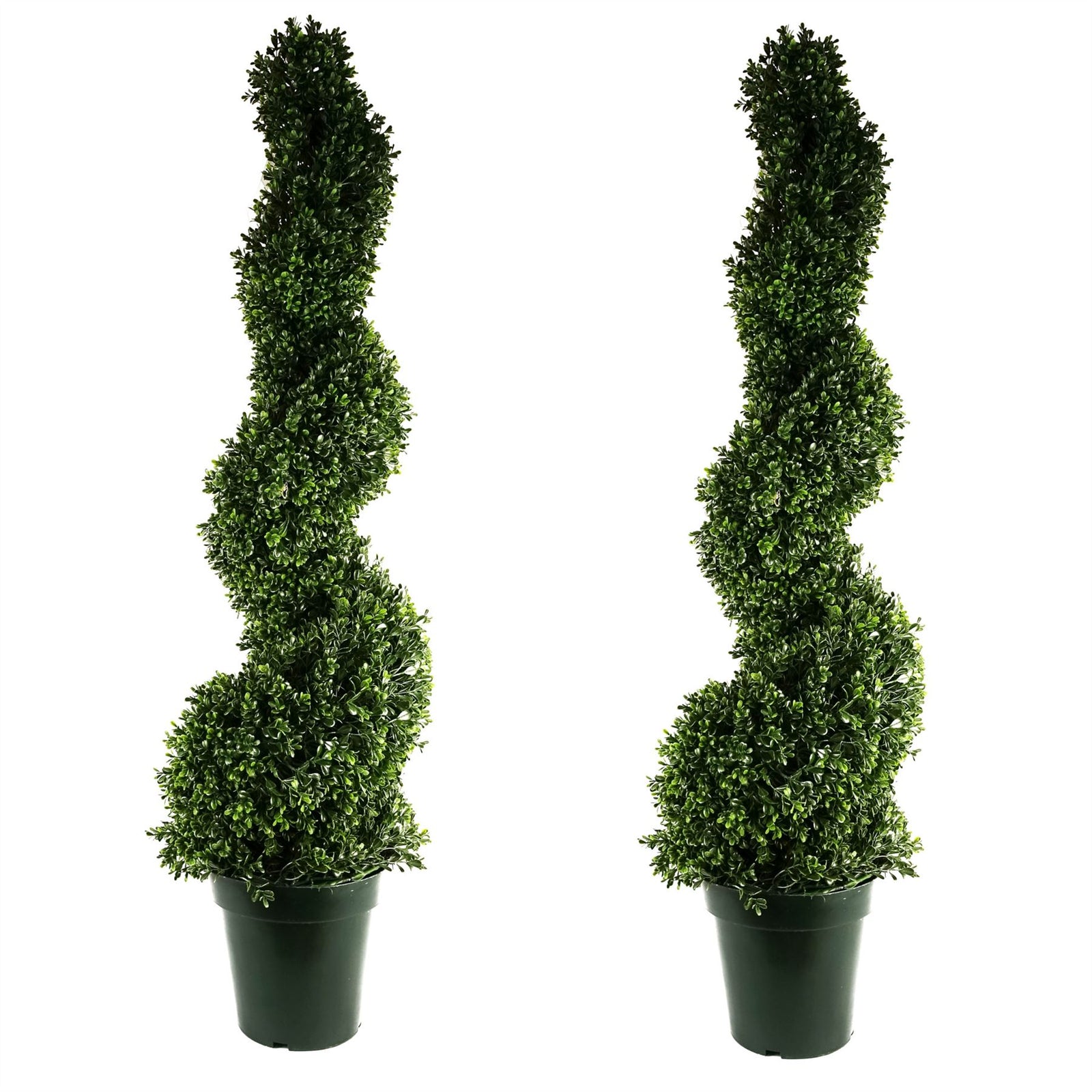 Leaf Artificial 125cm Pair Of Uv Resistant Plastic New Boxwood Spiral Tree - 920 Leaves