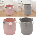 Cotton Rope Basket Woven Laundry Blanket Toy Basket Organizer | Pink