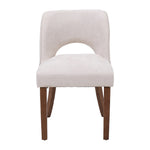 Set Of 2 Chenille Upholstered Dining Chairs | Beige