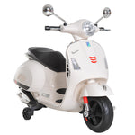 Kids Ride On Licensed Vespa Motorcycle 6v Boys Girls Mp3 Music Led Lights | White