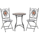 3pcs Garden Set 1 Ceramic Tile Table And 2 Foldable Chairs