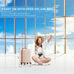 55x35x20cm Hard Case Bubble Carry On Suitcase - 100+ Airline Approved | Cabin | Cream