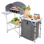 Outdoor Portable Camp Kitchen With Zippered Storage