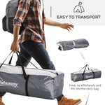 Dome Tent For 6-8 Person Camping Tent W/ Zipped Mesh Doors Lamp Hook | Grey
